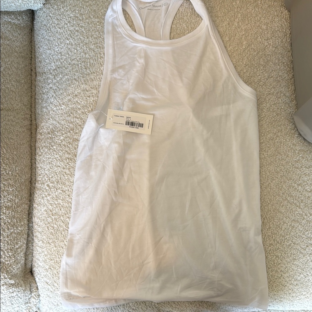 NWT OV Sweatee Longline tank Top S White